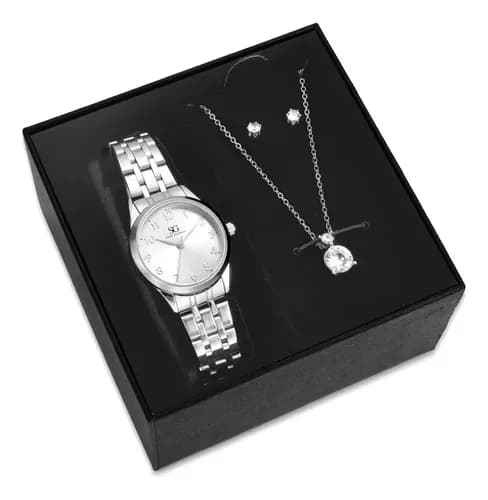 Kit Saint Germain Feminino: Relogio 28mm + Colar + Brincos por R$ 99,76 (com cupom)