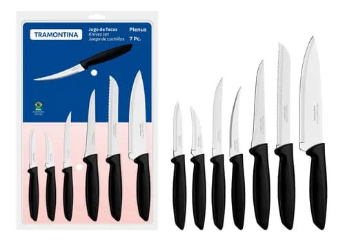 Jogo de Facas Tramontina Plenus 7 Peças Aço Inox