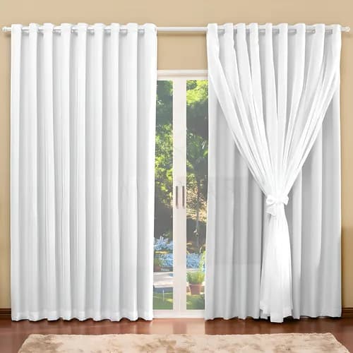 Cortina Blackout com Voil 4,00 x 2,70 Branco Gelo com cupom PARACASA