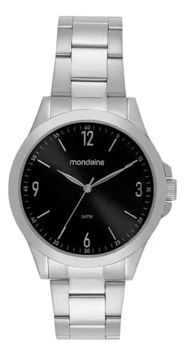 Relógio Mondaine Masculino 83515G0MVNE3 Prata com Mostrador Preto por R$ 119,99
