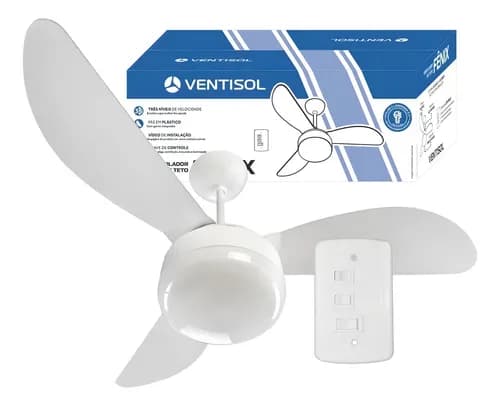 Ventilador de Teto Ventisol Fênix Branco 3 Pás 96cm