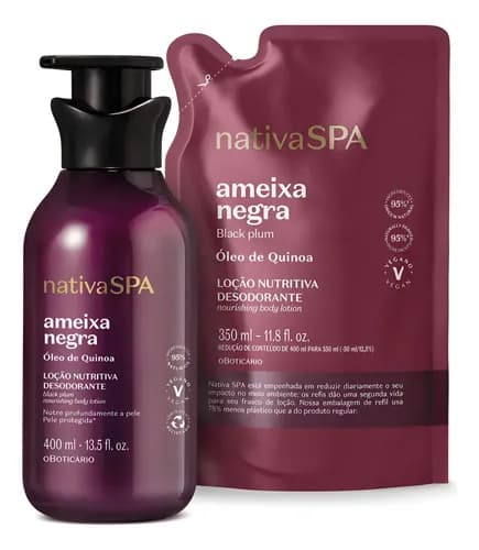 Combo Nativa Spa Ameixa Negra com Loção Corporal 400ml + Refil