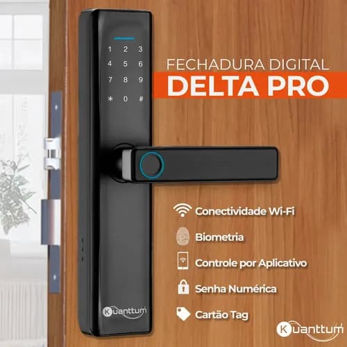Fechadura Digital Biométrica Kuanttum Delta PRO WiFi