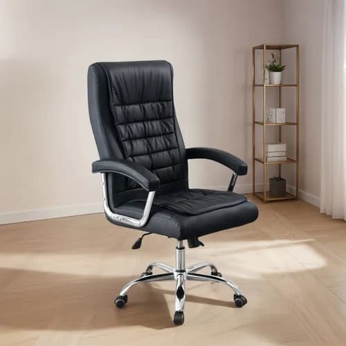 Cadeira Presidente de Escritório Couro Mola Ensacada 150kg