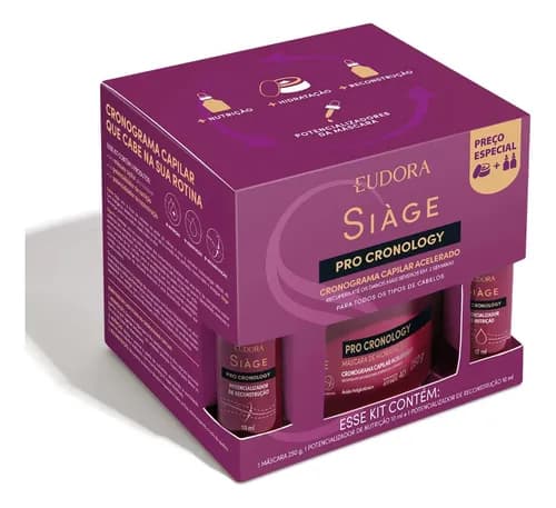 Kit Cronograma Capilar Eudora Siàge Pro Cronology