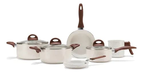 Jogo de Panelas Brinox Smart Plus Ceramic Life 6 Peças Vanilla