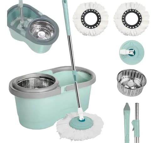 Mop Giratório 13L com Cesto Inox + Refil (Cupom LIQUIDACASA) por R$43,75