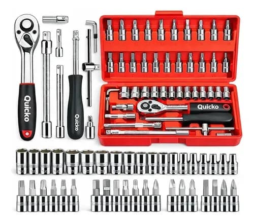 Kit de Ferramentas 46 Pecas com Maleta (Catraca, Soquetes e Bits) por R$26