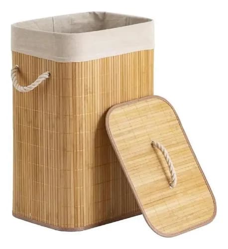 Cesto de Roupas de Bambu Yikasa 50 Litros por R$ 36 com cupom LIQUIDACASA