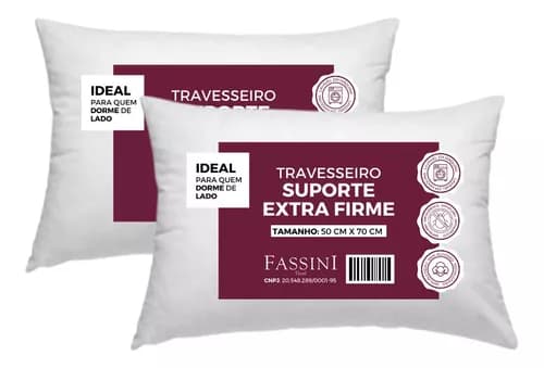 Kit 2 Travesseiros Antialérgicos 50x70 Extra Firme