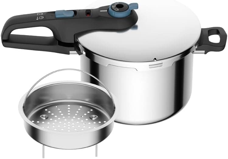 Panela de Pressao Rochedo Inox Trendy 6L com Cesta de Vapor (Fechamento Externo) por R$ 348 com cupom