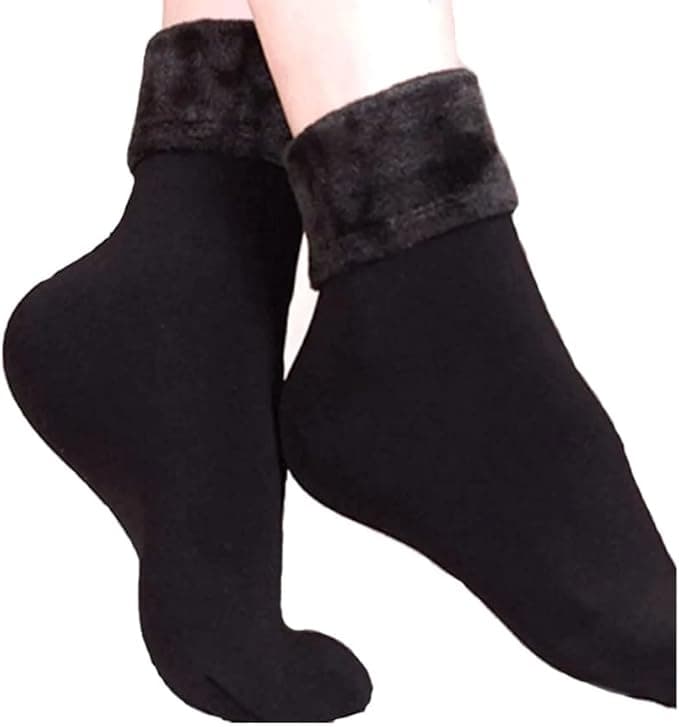 Kit 3 Meias Térmicas Grossas Flaneladas Fleece Unissex para Frio Intenso