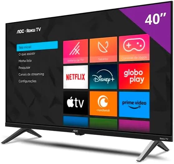 Smart TV 40" AOC Roku TV Full HD DLED (40S5045/78G) por R$ 1.106 com cupom e frete grátis