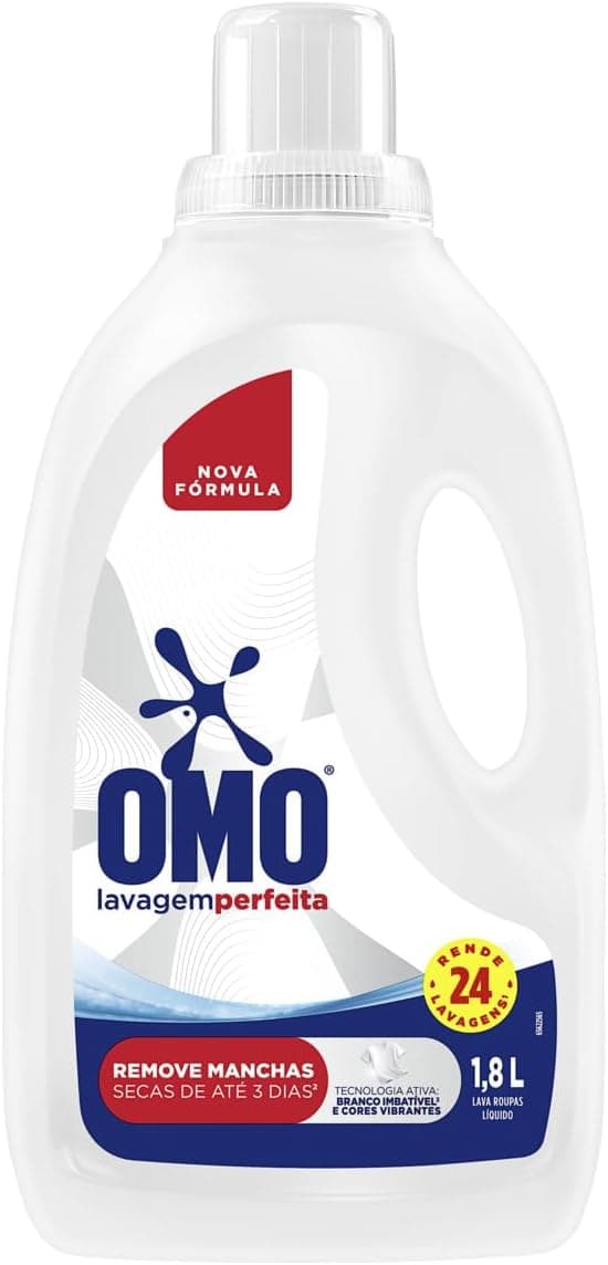 Lava-Roupas Líquido OMO Lavagem Perfeita 1,8L com frete grátis por R$ 25,10