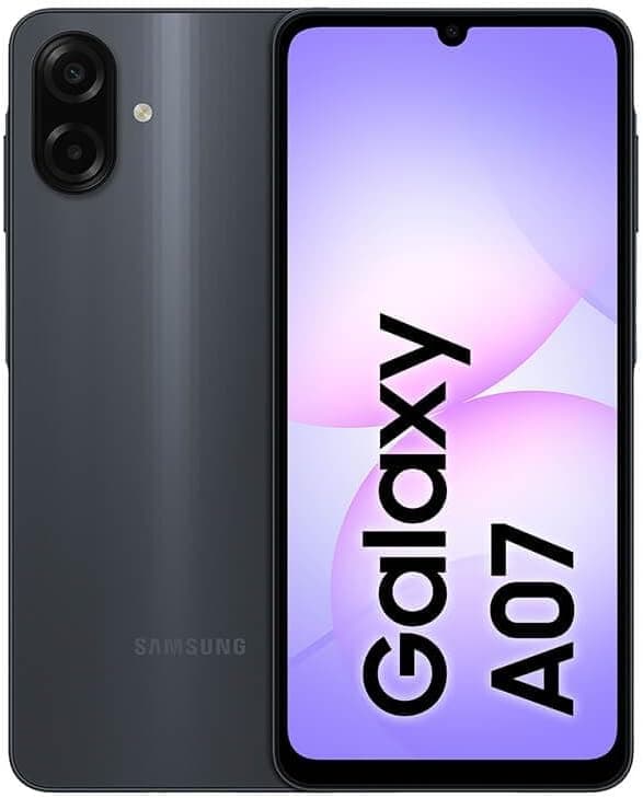 Samsung Galaxy A07 128GB 4GB Preto (Tela 6,7" e Camera 50MP) por R$ 530 no Pix + Cupom