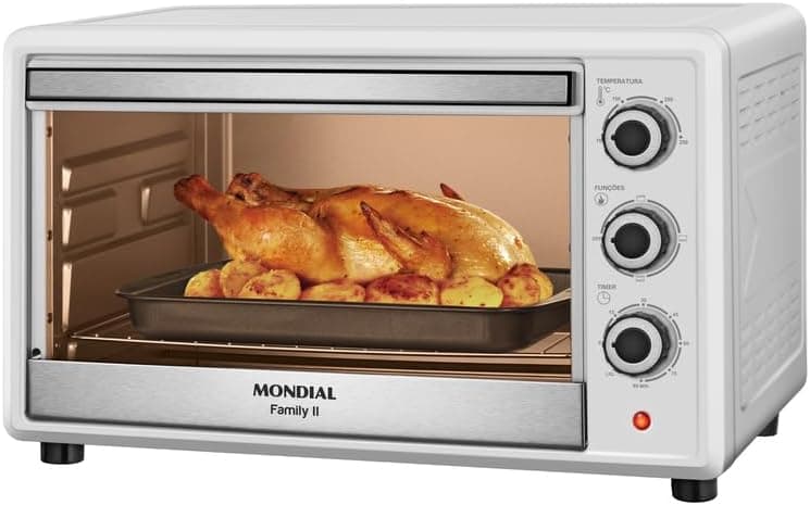 Forno Elétrico Mondial Family II 42L 1600W 110V (FRN-42-W) Branco/Inox por R$ 288,15 + frete grátis