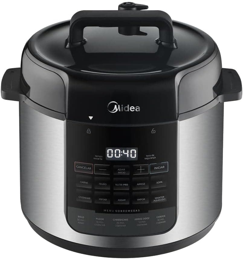 Panela de Pressão Elétrica Midea NutriPro 5L Inox com Cupom 10% OFF