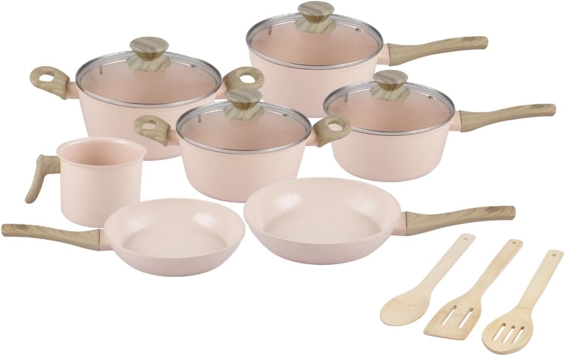 Jogo de Panelas Mimo Style 10 Peças para Indução com Revestimento Cerâmico + Utensílios por R$309 (Cupom GOLEADA)