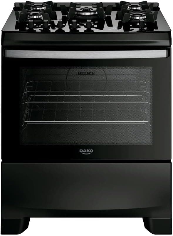 Fogao 5 Bocas Dako Supreme Black Glass com Timer Digital e Mesa de Vidro (Pix) - Amazon