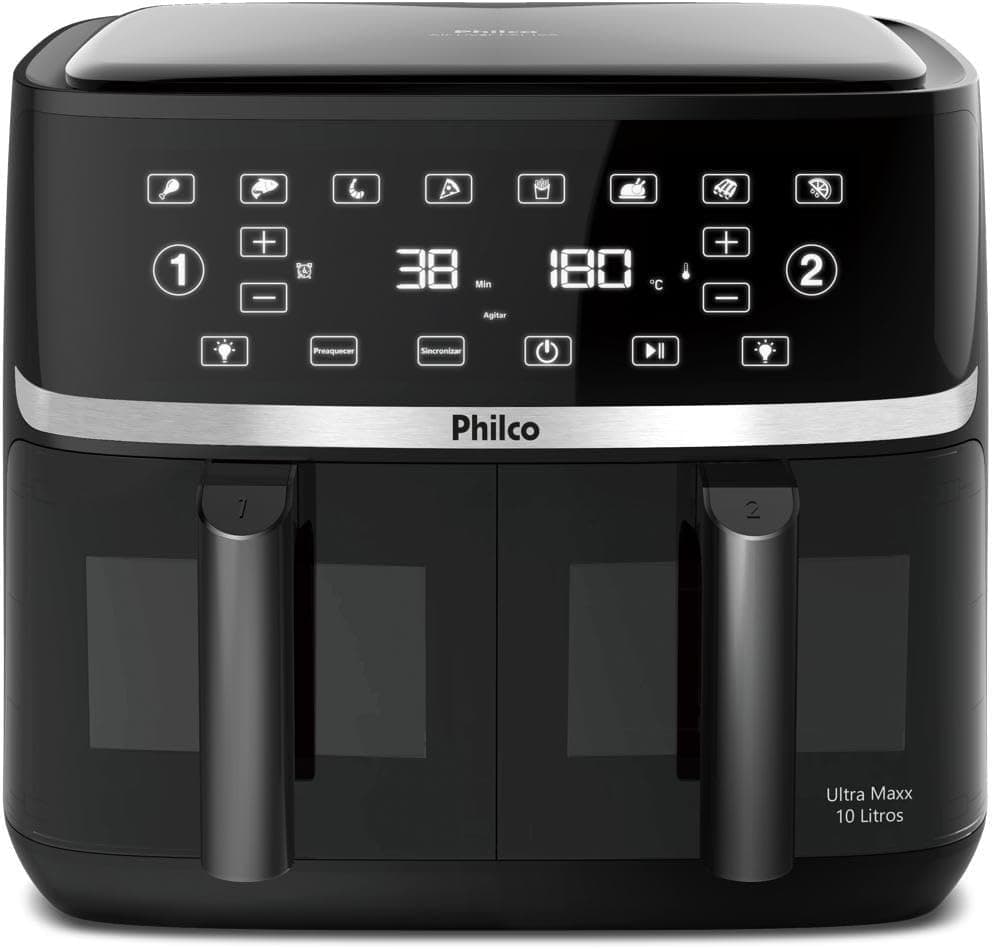 Air Fryer Philco 10L Cesto Duplo 2000W PAF10A 220V com Frete Grátis