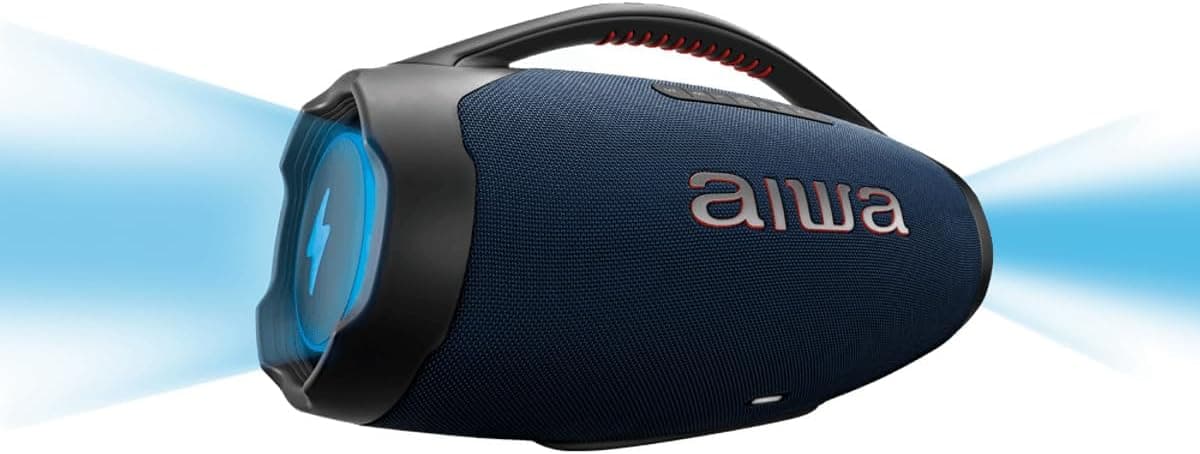 Caixa de Som Boombox Plus AIWA BBS-01-LBL 200W Bluetooth 30h IP66 USB RGB por R$ 1.192