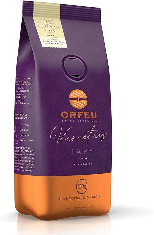 Café Orfeu Japy em Grãos 250g 100% Arábica por R$ 37,90 (Prime)
