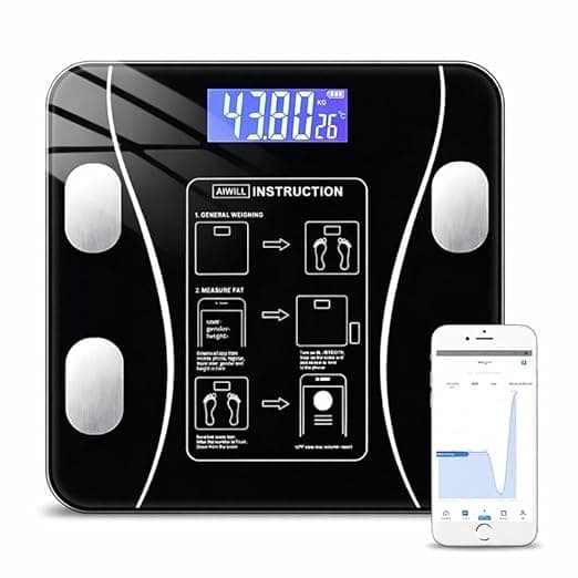 Balança Digital de Bioimpedância Bluetooth com App (iOS/Android) por R$ 26,60