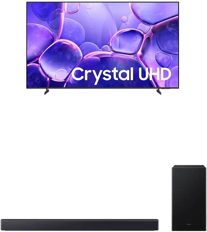 Combo Samsung Smart TV 58" Crystal UHD 4K U8500F 2025 + Soundbar HW-B450F por R$ 3.199