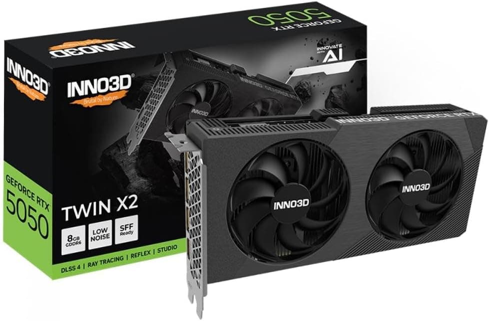 Placa de Vídeo INNO3D GeForce RTX 5050 Twin X2 8GB GDDR6 por R$ 1.739 (cupom + Pix)