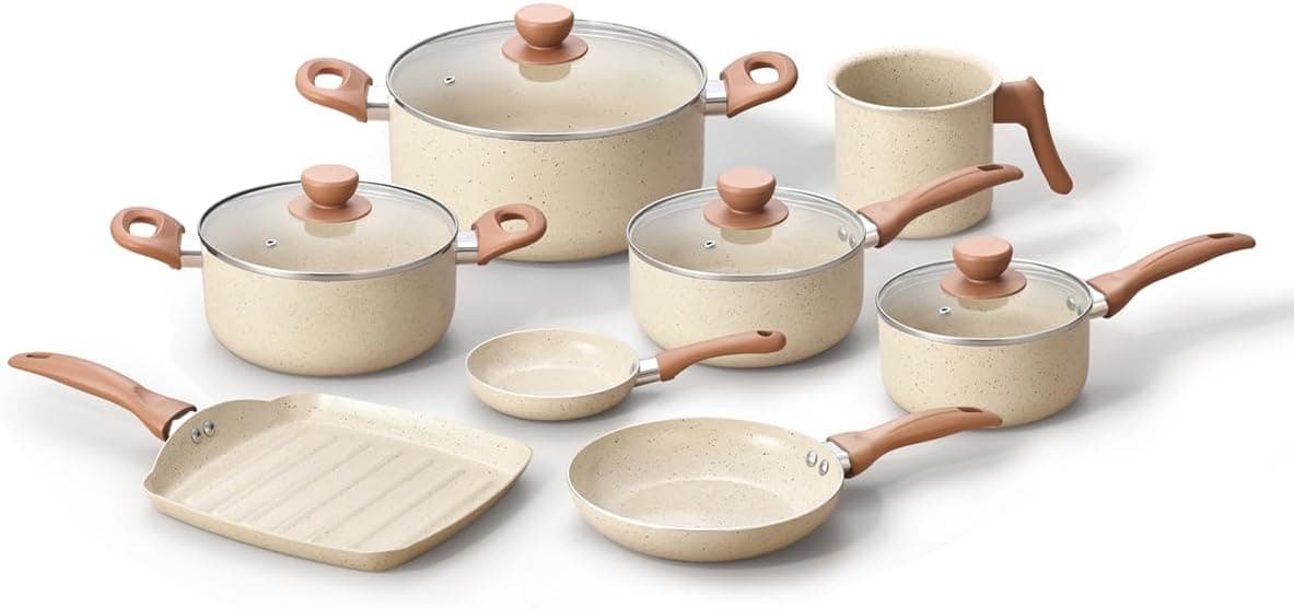 Jogo de Panelas Oikos Terrara 8 Pecas Antiaderente Ceramico com Tampas de Vidro por R$ 429 (cupom + frete gratis)
