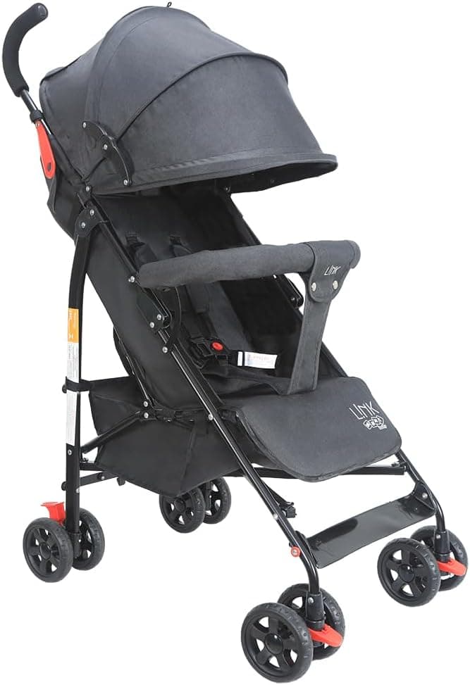 Carrinho de Bebê Guarda-Chuva Maxi Baby LINK até 15kg (Preto) com cupom GOLEADA