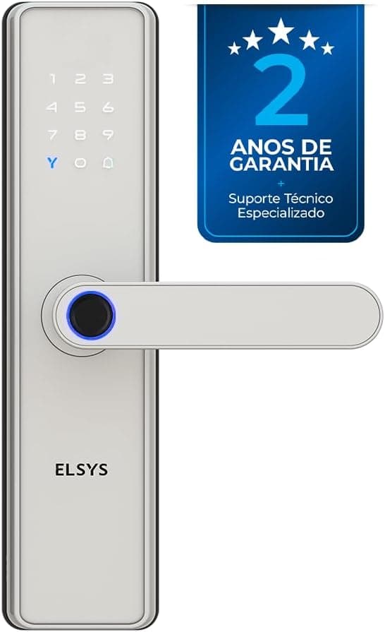 Fechadura Digital de Embutir Elsys Blues Wi-Fi com Biometria (Prata) por R$ 765 com cupom