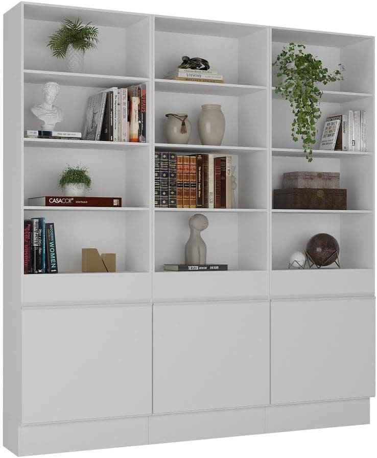 Armário/Estante Escritório Multimóveis MP7001 Branco (3 Portas) por R$ 1.083 no Pix + Frete Grátis