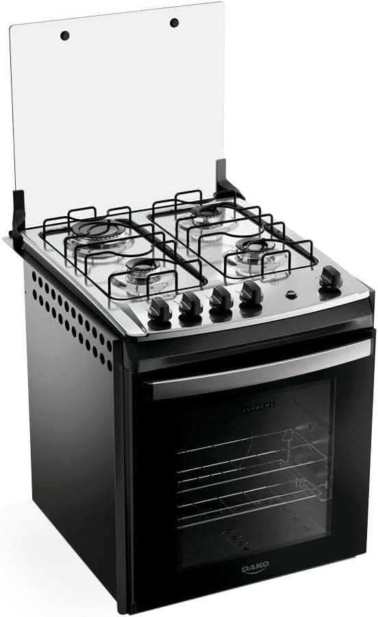 Fogão de Embutir Dako Supreme 4 Bocas Mesa de Inox Preto Bivolt