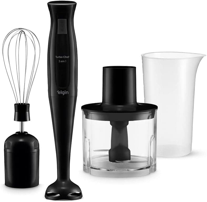 Mixer Vertical Elgin Turbo Chef 3 em 1 200W 220V Preto com Prime por R$ 69,92
