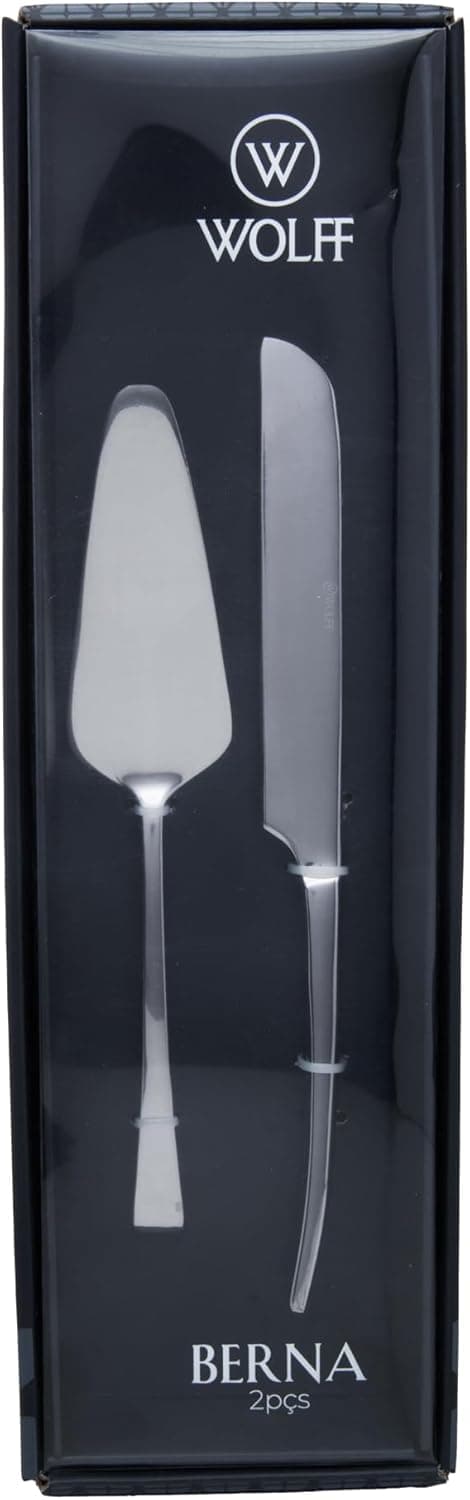 Conjunto 2 Peças para Bolo Wolff Berna em Aço Inox (Espátula + Faca) por R$68