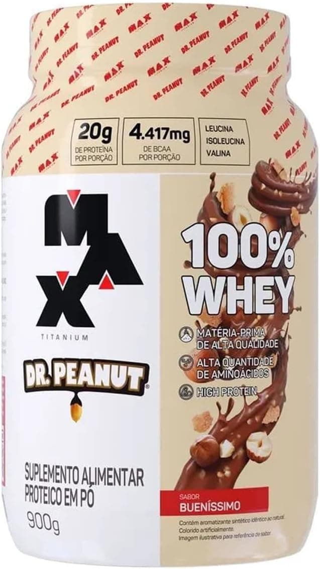 100% Whey Max Titanium x Dr. Peanut 900g Bueníssimo por R$ 119 com cupom (Prime)