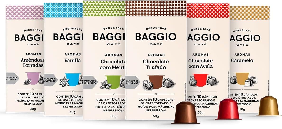 Kit Cápsulas de Café Baggio Experience 60 un. Compatível com Nespresso por R$ 98,91 (recorrência)