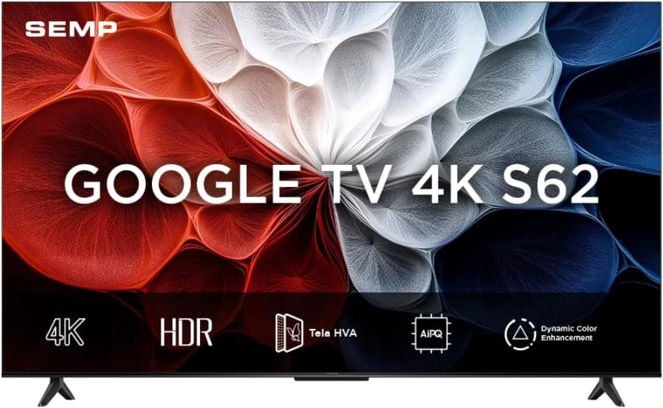 Smart TV SEMP 43" 4K UHD Google TV 43S62 com Dolby Audio e Chromecast - R$ 1.449