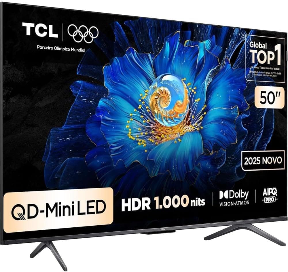 Smart TV TCL 50" QLED Mini LED 4K C6KS (50C6KS) Google TV, HDR10+ e Dolby Atmos por R$ 2.339 no Pix