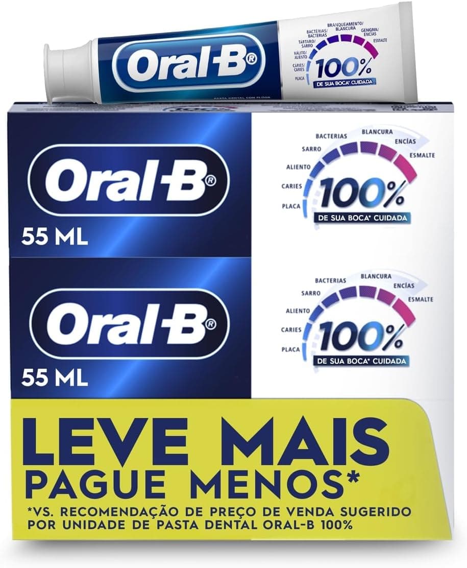 Kit Oral-B 100% 3 Unidades de 70g com Frete Grátis