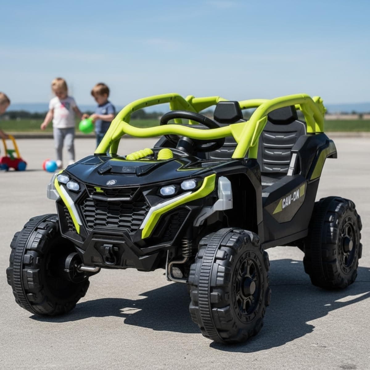 Carro Elétrico Jipe UTV Max 12V com Som, Luz de LED e Controle Remoto - Preto