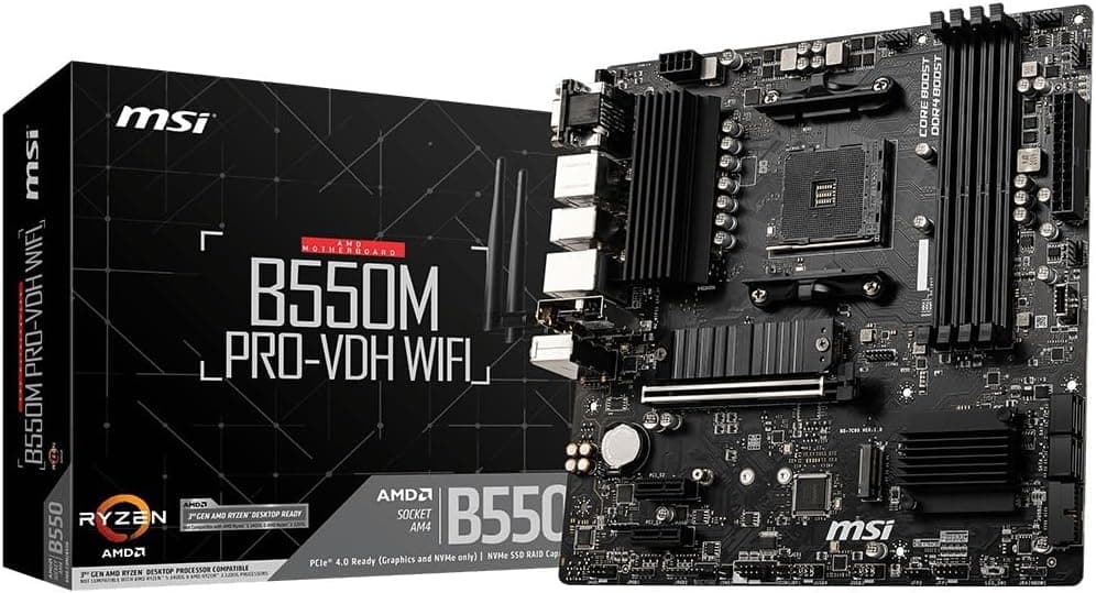 Placa-mãe MSI B550M PRO-VDH WIFI AM4 mATX (DDR4, M.2 NVMe, Wi‑Fi) por R$ 689 + frete grátis