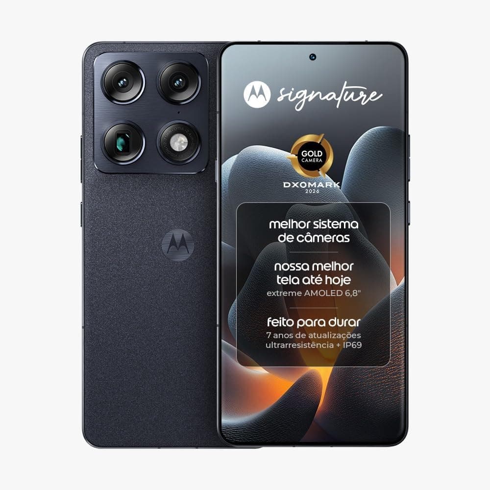 Motorola Signature 5G 512GB (24GB RAM, tela 1.5K 165Hz, câmera 50MP Sony Lytia) por R$ 4.749 com cupom