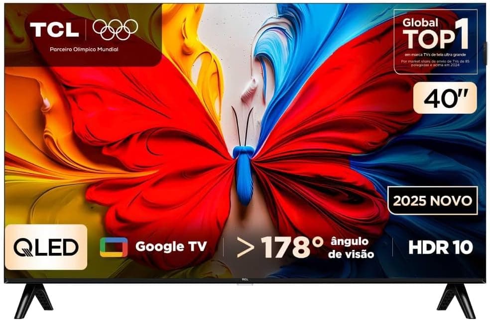 Smart TV TCL 40" QLED Full HD Google TV (40S5K) por R$ 1.279 com cupom + frete grátis