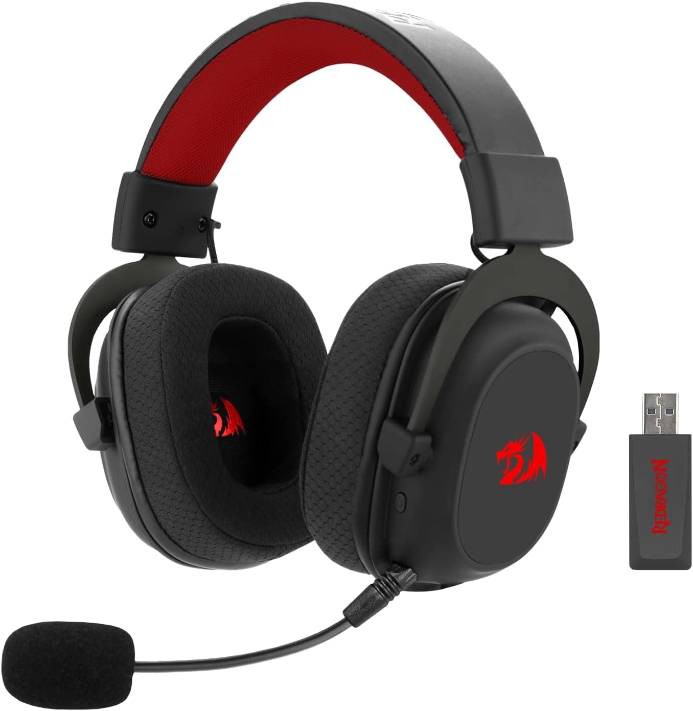 Headset Gamer Redragon Zeus Pro H510-PRO Sem Fio 7.1 (Preto) + Frete Grátis