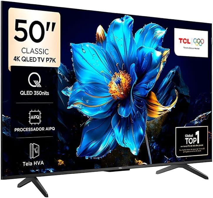 Smart TV TCL 50P7K 50" QLED 4K UHD Google TV por R$ 1.994 no Pix (frete gratis)