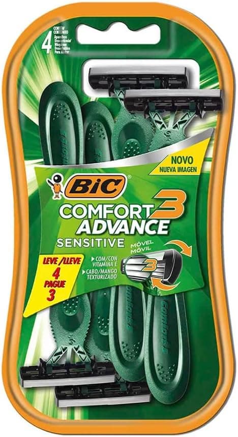 BIC Comfort 3 Advance Sensitive Leve 4 Pague 3 (Pele Sensível) por R$ 14