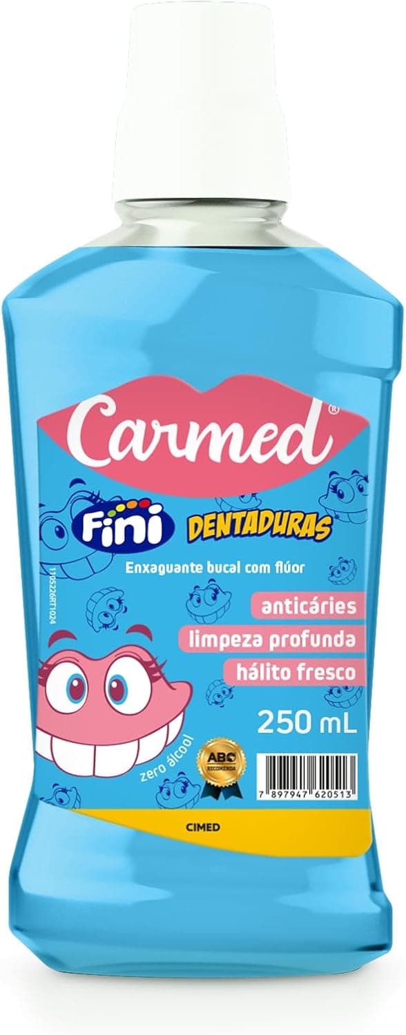 Enxaguante Bucal Carmed Fini Dentaduras com Flúor 250ml por R$ 9 (frete grátis)