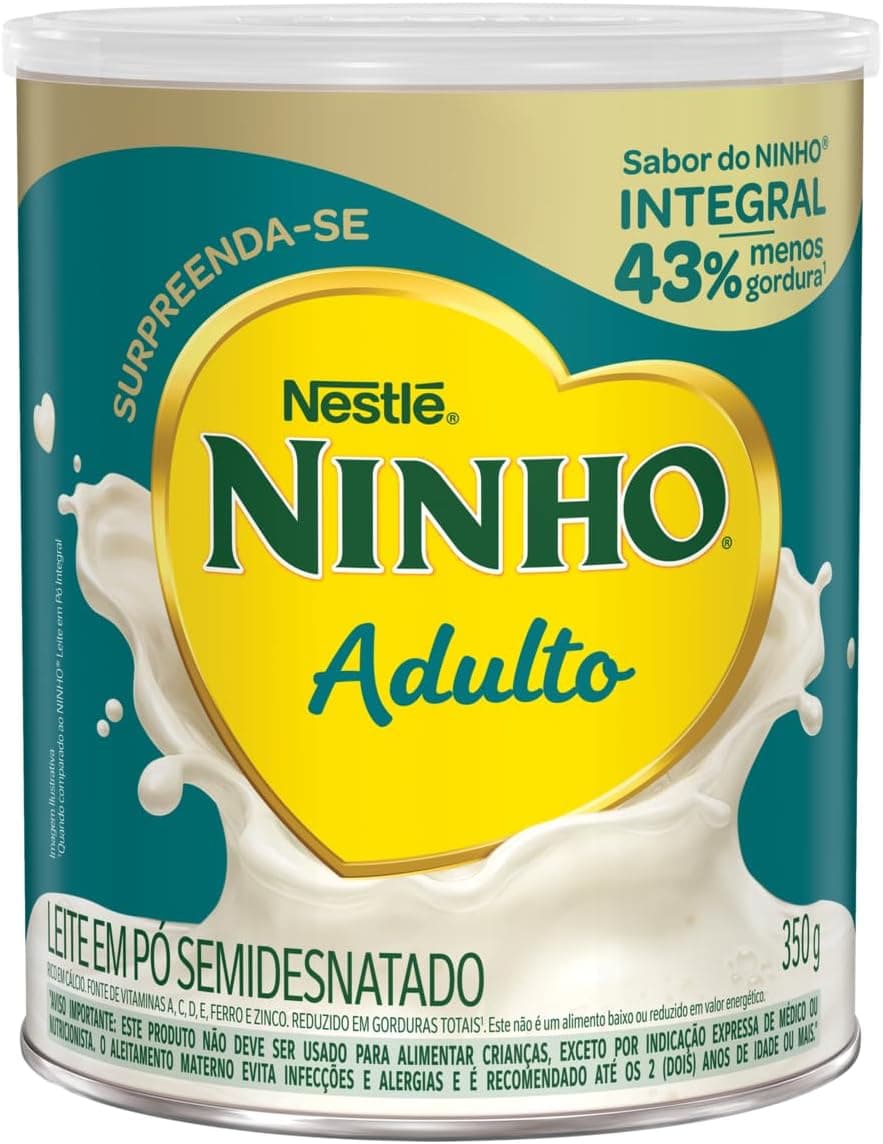 Leite em Po Ninho Adulto Semidesnatado Lata 350g por R$ 21 com Cupom + Frete Gratis